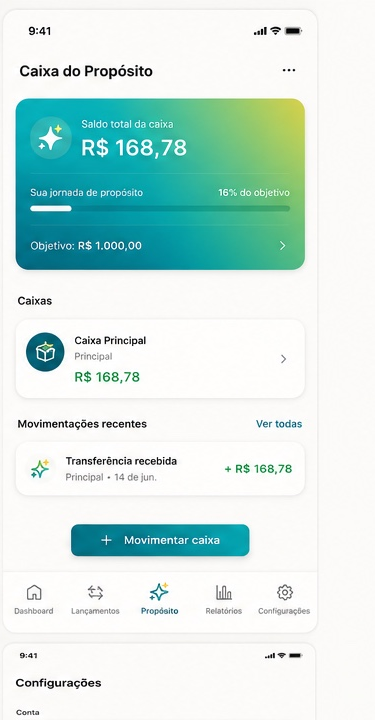 Tela da Caixa do Propósito